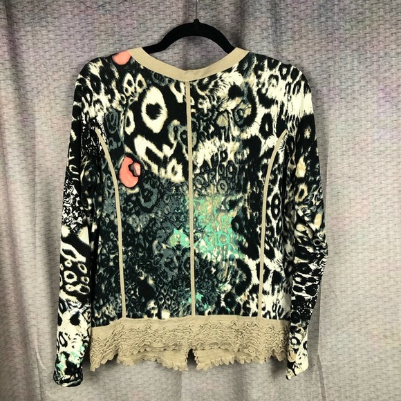 Eva & Claudi Animal Print V Neck Cardigan M - Picture 2 of 10